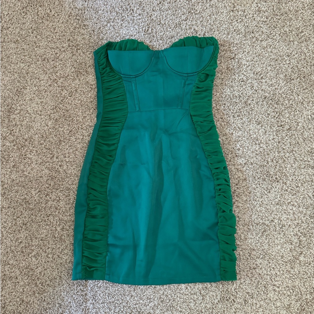 green mini dress